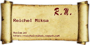Reichel Miksa névjegykártya